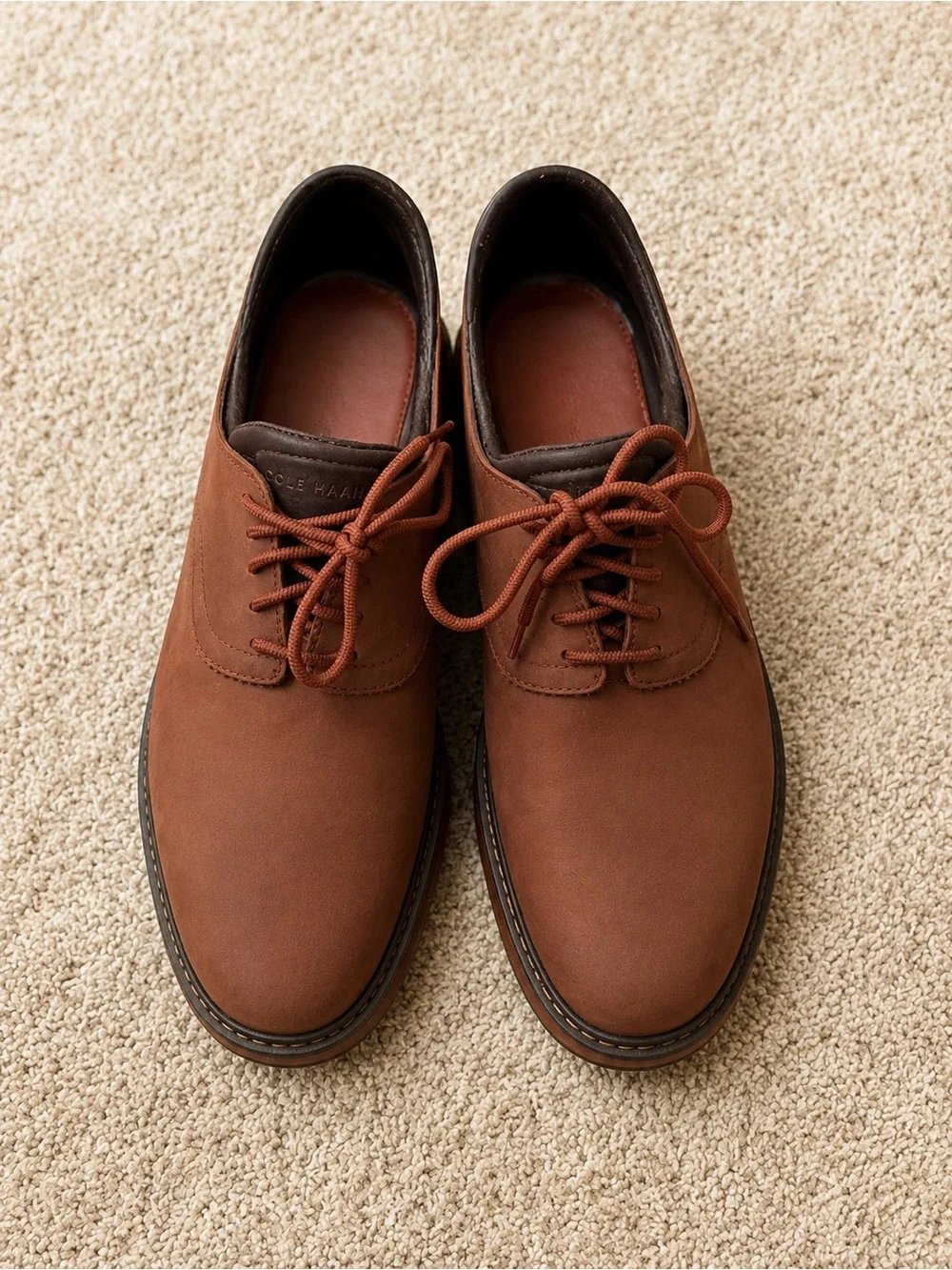 Men's Classic Tan Leather Derby Shoes